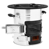 Camping houtkachel 51,5x35x30,5 cm roestvrij staal zilverkleur - thumbnail