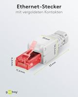 goobay 44738 CAT6 UTP RJ45 netwerkstekker zonder gereedschap te monteren, wit - thumbnail