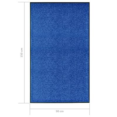 VidaXL Deurmat wasbaar 90x150 cm blauw
