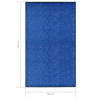 VidaXL Deurmat wasbaar 90x150 cm blauw - thumbnail