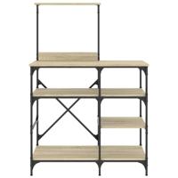 Bakkersrek 90x40x132 cm bewerkt hout en metaal sonoma eiken - thumbnail