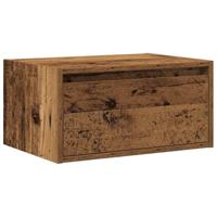 Nachtkastje met LED's wandgemonteerd oud houtkleurig - thumbnail