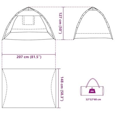 Strandtent 2-persoons waterdicht snelontgrendeling grijs Strandtent 2-persoons waterdicht snelontgrendeling grijs