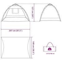 Strandtent 2-persoons waterdicht snelontgrendeling grijs - thumbnail
