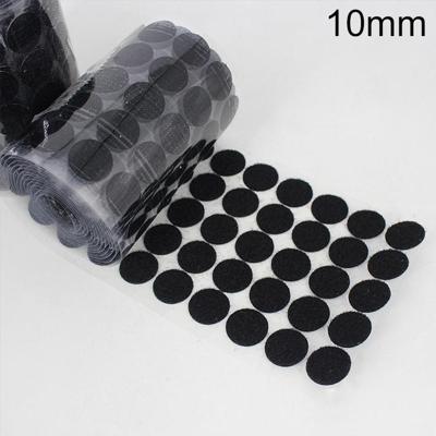 1000 stuks 10mm ronde Nylon zelfklevend Velcro (zwart)