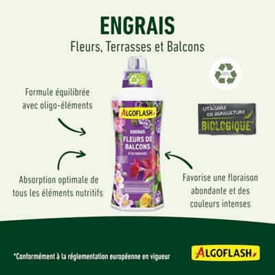 Bloemmeststof - ALGOFLASH - Bloemen, terrassen & balkons - 1 L - UAB