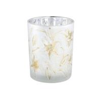 PTMD theelichthouder aolani flower glas wit l 13 cm | 12 stuks - thumbnail