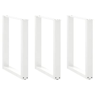 Eettafelpoten 3 st U-vormig 70x(72-73) cm staal wit