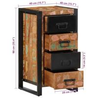 Ladekast 40x40x90 cm massief gerecycled hout meerkleurig - thumbnail