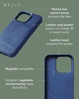 Mujjo Leather Wallet Case iPhone 15 Pro Max blauw - thumbnail