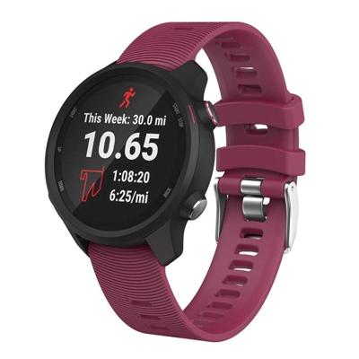 Smart Watch silicone polsband horlogeband voor Garmin Forerunner 245 (paars rood)