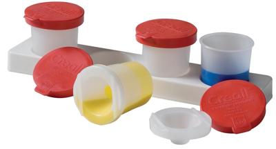 Antiknoeipot voor verf set van 4 potjes van 320 ml met rood deksel Antiknoeipot voor verf set van 4 potjes van 320 ml met rood deksel