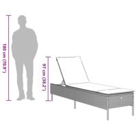 3-delige Ligbeddenset met kussens poly rattan zwart - thumbnail
