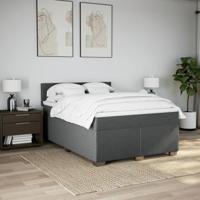 Boxspring met matras stof donkergrijs 140x190 cm - thumbnail