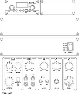 Monacor TXA-1020 Mobiele luidspreker, Mobiele PA-luidspreker 25 cm 10 inch werkt op een accu, werkt op het lichtnet 1 stuk(s)