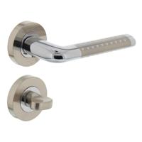 Deurkruk Marion op rond rozet 7mm nokken met WC8mm chroom/nikkel mat - thumbnail