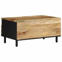 Salontafel 80x54x40 cm massief ruw mangohout zwart - thumbnail