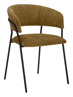 LABEL51 Eetkamerstoel Luuk - Mustard - Elite - Black Frame