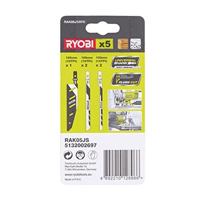Ryobi RAK05JSBFC | 5-delig Decoupeerzaagblad Set compatibel met RJS720, RJS750, RJS850, RJS980 en RJS1050 - 5132002697 - 5132002697