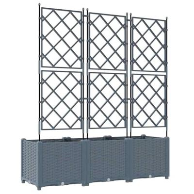 Tuin Bloempot 3 pcs Licht Grijs 120 x 40 x 143 cm Staal