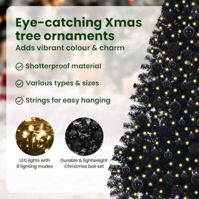 VidaXL Kunstmatig voorverlicht kerstboom met 300 led zwart 180 cm pvc