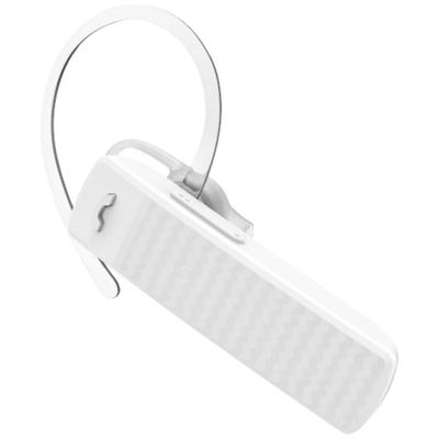 Hama Mono Bluetooth headset (multipoint, voor twee apparaten, spraakbediening, aanraakbediening, headset met microfoon, draadloos, eenzijdig, in ear, afneembare oorhaak, oorkussens, draadloos) wit