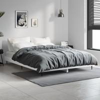 Bedframe bewerkt hout hoogglans wit 135x190 cm - thumbnail
