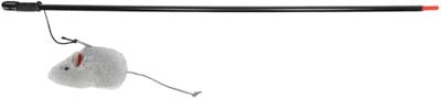 TRIXIE SPEELHENGEL MUIS KUNSTSTOF / PLUCHE MET CATNIP 100 CM 4 ST