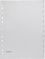 Pergamy tabbladen, ft A4, 11-gaatsperforatie, grijze PP, janvier-décembre - thumbnail
