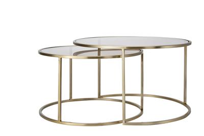 Light & Living Salontafel 'Duarte' Set van 2 stuks, kleur Goud/Lichtbruin Light & Living Salontafel 'Duarte' Set van 2 stuks, kleur Goud/Lichtbruin