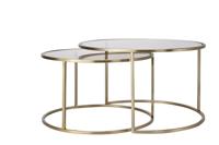 Light & Living Salontafel 'Duarte' Set van 2 stuks, kleur Goud/Lichtbruin - thumbnail