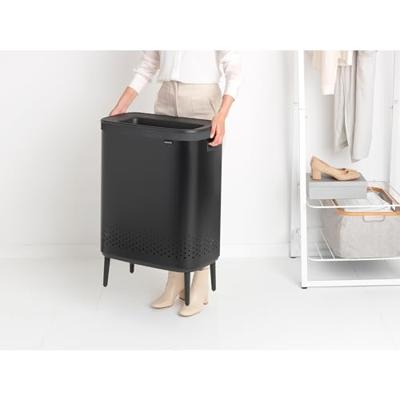 Brabantia Bo Hi Wasbox - 2x45 liter - mat zwart 200564 Brabantia Bo Hi Wasbox - 2x45 liter - mat zwart 200564