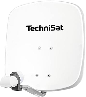 TechniSat DIGIDISH 45 - Satellietschotel voor 2 deelnemers (45 cm klein satellietsysteem - complete set met muurbeugel en universele dubbele LNB) wit