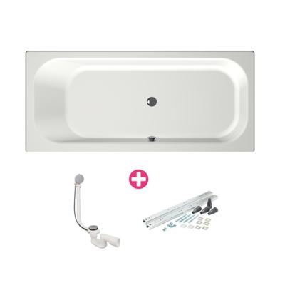 Xenz Aruba Ligbad - 180x80x48 - afvoer Midden - acryl - wit mat 6891-03