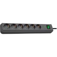 Brennenstuhl 1159710 Eco-Line PDU Stekkerdoos 6 Sockets met Schakelaar en Overspanningsbeveiliging Zwart -1,5 meter - thumbnail