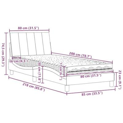 Bed met matras "Hanko" stof crèmekleurig 80x200 cm