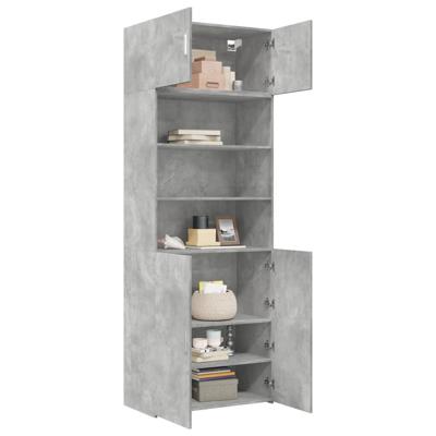 Opbergkast 80x42,5x225 cm bewerkt hout betongrijs