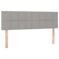 Boxspring met matras stof lichtgrijs 140x200 cm - thumbnail