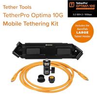 Tether Tools TetherPro Optima 10G Mobile Tethering Kit, 6&apos; (1.8m), straight orange, AeroTab Large ThreadMount - thumbnail