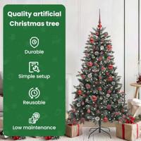 VidaXL Kunstkerstboom met 150 led groen 150 cm pvc en plastic en staal - thumbnail
