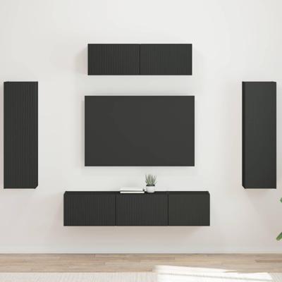 TV-kast 3 pcs Zwart