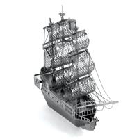Eureka Metal earth pirate ship black pearl zilver editie - thumbnail