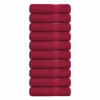 VidaXL Douchehanddoeken frogn 10 st 70x140 cm 360 g/m² bordeaux - thumbnail