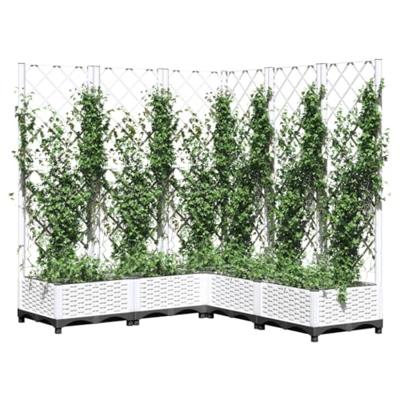 Plantenbak met latwerk 120x120x121,5 cm polypropeen wit Plantenbak met latwerk 120x120x121,5 cm polypropeen wit