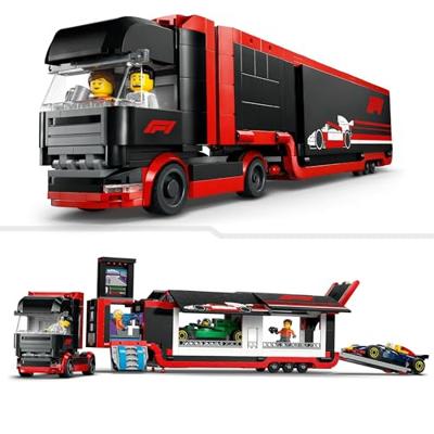 LEGO CITY F1 truck met RB20 en AMR24 F1 auto's 60445 - thumbnail