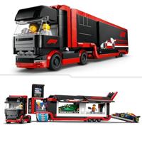 LEGO city 60445 f1 truck met rb20 en amr24 f1 auto&apos;s - thumbnail