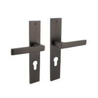 Intersteel Deurklink Hera op rechthoekig schild profielcilindergat 72 mm antraciet grijs - thumbnail