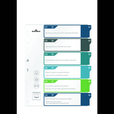 Durable 679427 Register DIN A4+ 1-6 Polypropyleen Meerdere kleuren 6 tabbladen 679427 Durable 679427 Register DIN A4+ 1-6 Polypropyleen Meerdere kleuren 6 tabbladen 679427