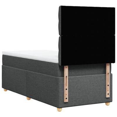 Boxspring met matras stof donkergrijs 120x200 cm - thumbnail