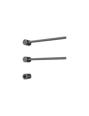 Hotbath &MORE set van 2 rails RARH50 ROUND 50 cm met separate schakelaar en inbouw element Geborsteld Gunmetal PVD (RARH50-2BGP)